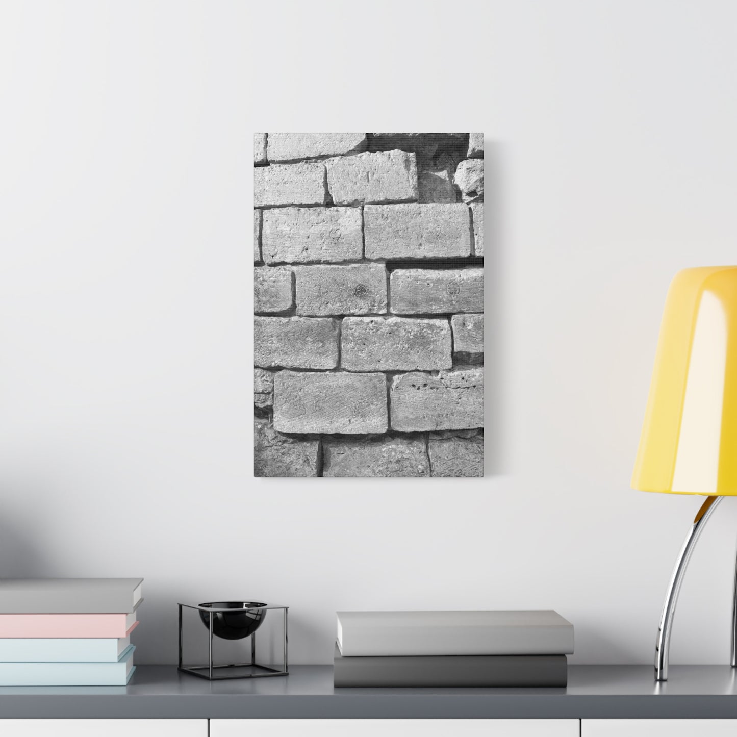 Medieval Fortress Wall Matte Canvas with hearts carved into the stone